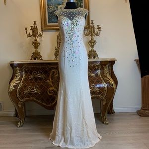 Women’s formal all over sequins evening ball gown prom dress